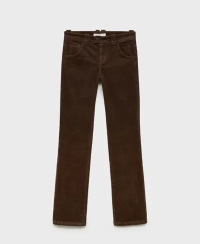 Mango Women's Flared Corduroy Trousers In Brown