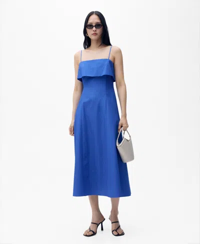 MANGO WOMEN'S FLARED COTTON DRESS