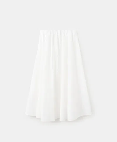 Mango Women's Flared Cotton Skirt In White