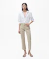 Mango Women's Flared Cropped Jeans In Pastel Green