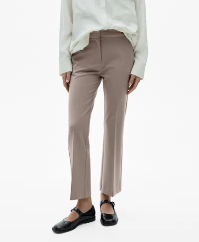 Mango Women's Flared Flowing Pants In Medium Brown