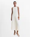 Mango Flared Midi-dress Ecru In White