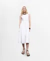 Mango Sleeveless A-line Midi Dress In White