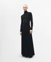 Mango Turtleneck Long Sleeve Ponte Dress In Black