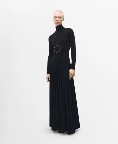 MANGO WOMEN'S FLARED PONTE DRESS