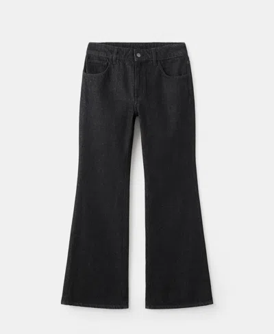 Mango Women's Flared Rinse-wash Jeans In Black