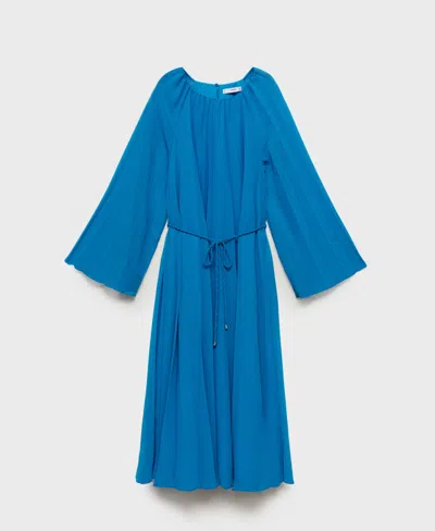 Mango Women's Flared-sleeve Pleated Dress