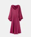 Mango Women's Flared-sleeve Satin Dress In Burgundy