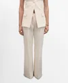 Mango Flare Suiting Pants In Ecru