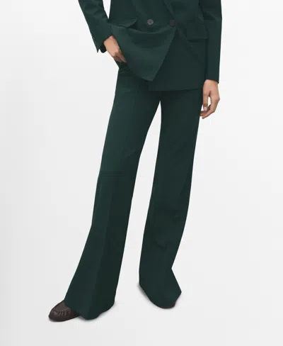 Mango Women's Flared Suit Pants In Green