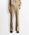 Mango Stretch Flare Pants In Medium Brown