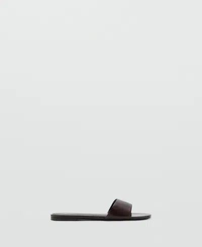 Mango Women's Flat Leather Sandals In Multi
