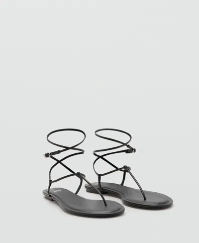 MANGO WOMEN'S FLAT STRAPPY SANDALS