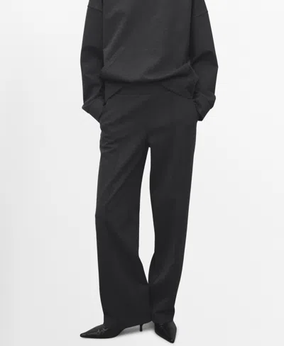 MANGO WOMEN'S FLECKED KNITTED PANTS