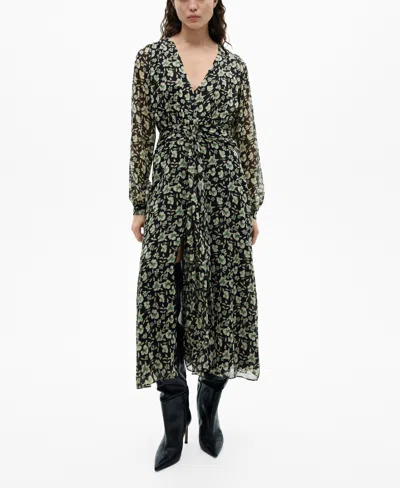 MANGO WOMEN'S FLORAL CHIFFON DRESS