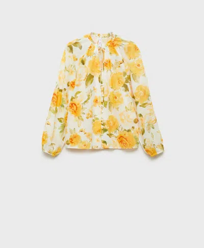 Mango Women's Floral Cotton Blouse In Multi