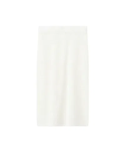 Mango Women's Floral Crochet Midi Skirt In White