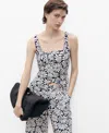 Mango Coco Sleeveless Linen Blend Button-up Shirt In Black