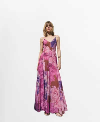 MANGO WOMEN'S FLORAL GODET DRESS