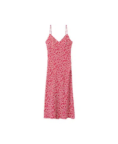 Mango Women's Floral Midi Thin-strap V-neck Dress In Pink