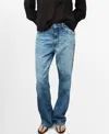 Mango Women's Floral Pattern Straight-leg Jeans In Animal Print
