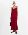 Mango Print Midi Dress In Red