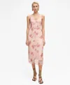 Mango Floral Print Chiffon Overlay Midi Dress