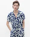 Mango Women's Floral-print Knot Detail Cropped Shirt