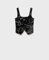 Mango Liza Square Neck Sleeveless Top In Black