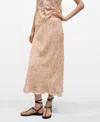 Mango Floral Overlay Maxi Skirt In Pastel Pink