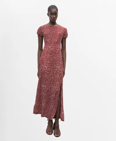 Mango Women's Floral-print Pleated Dress In Pink