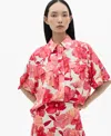 Mango Women's Floral Print Pocket Shirt In Red