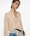 Mango Women's Floral Print Shirt In Ecru