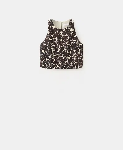 Mango Women's Floral Print Top In Black