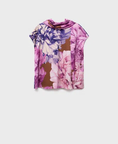 MANGO WOMEN'S FLORAL SCARF BLOUSE