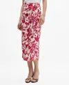 Mango Floral Wrapped Skirt Coral Red In Bright Red