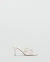 Mango Cross Strap Heeled Mules In Multi