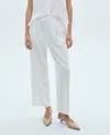 Mango Women's Flowing Linen Pants In White