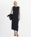 Mango Ruched Sleeveless Maxi Dress