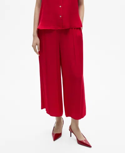 Mango Women's Flowy Palazzo Pants In Starwberry