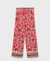 Mango Flowy Printed Trousers In Pink
