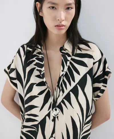 Mango Women's Flowy Printed Shirt In Neutral