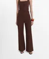 Mango Flowy Straight-fit Trousers Chocolate In Brown