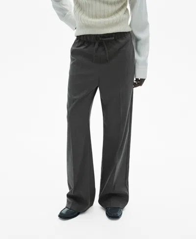 Mango Women's Flowy Straight-fit Pants In Gray