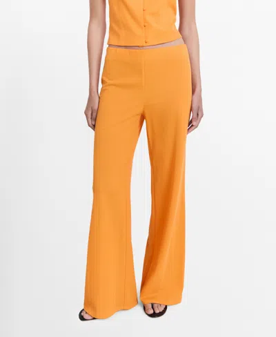 Mango Women's Flowy Straight-fit Pants In Orange