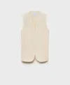 Mango Long Flowy Gilet Vanilla In Neutral