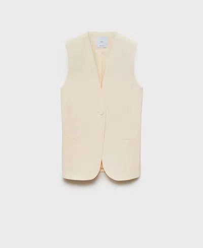 Mango Longline Vest In Neutral