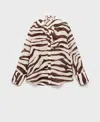Mango Flowy Zebra Printed Shirt Ecru In Neutral