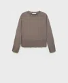 Mango Fluid Cotton Sweatshirt Coffee In Brown