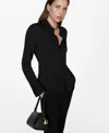 Mango Women's Fluid Long-sleeved Shirt In Black